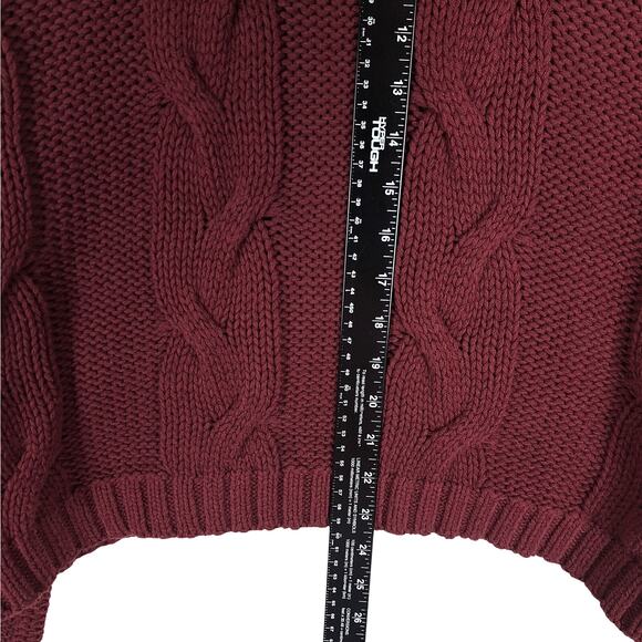 Womens Sweater Large Cable Knit Chunky‎ Fisherman Oversized Boho Turtleneck Cozy - Picture 4 of 5